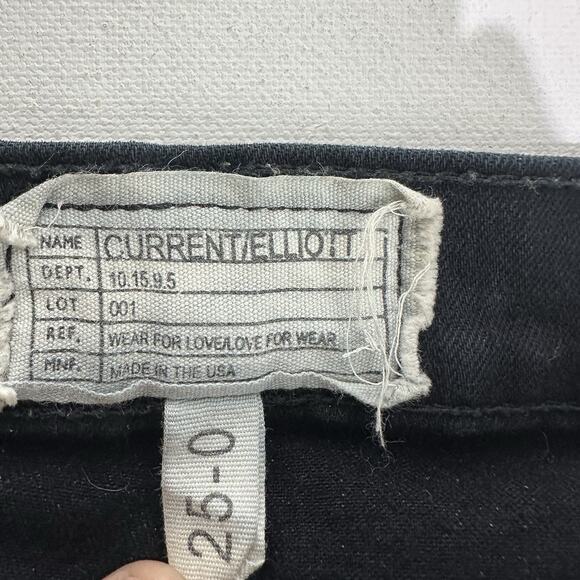 Current/Elliott Studded Jet Black Ankle Skinny Jeans Size 25 - Picture 5 of 9